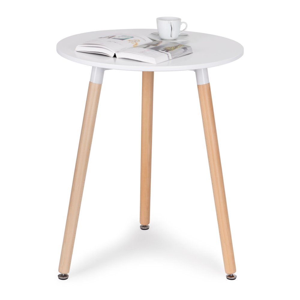 Круглый стол для кухни и гостиной 60 см ModernHome, белый (3)