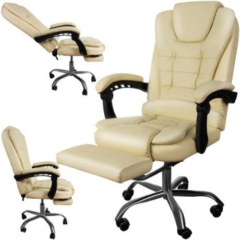 Эргономичное офисное кресло с подставкой для ног Malatec 23287, бежевое