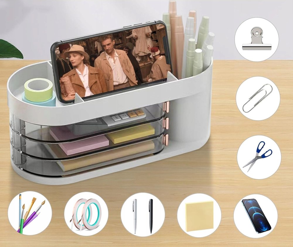 Настольный органайзер для канцелярских товаров | Desk Stationery Organizer (6)