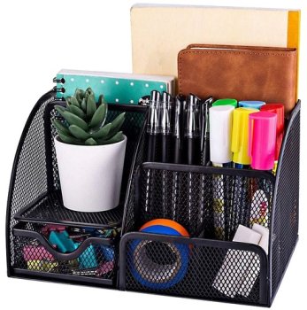 Настольный Органайзер - 6 отделений, Чёрный | Desk Organizer
