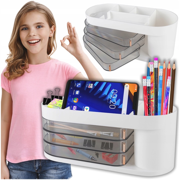 Настольный органайзер для канцелярских товаров | Desk Stationery Organizer (7)