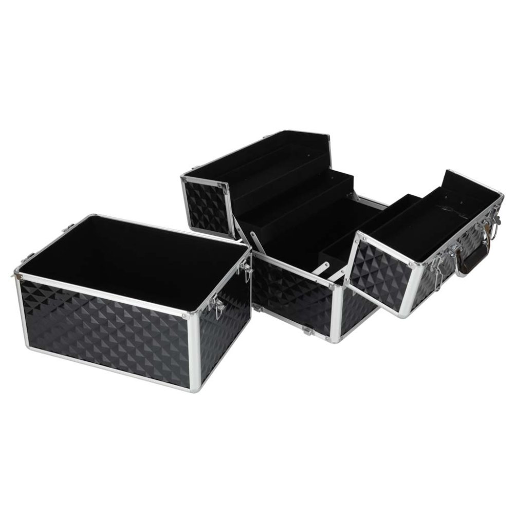 Большой кейс-органайзер для косметики XXL, черный (3)