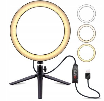 Штатив с Освещением Кольцо + LED | Ring Light Desktop Flash LED Live Stream Holder-Table Stand Tripod