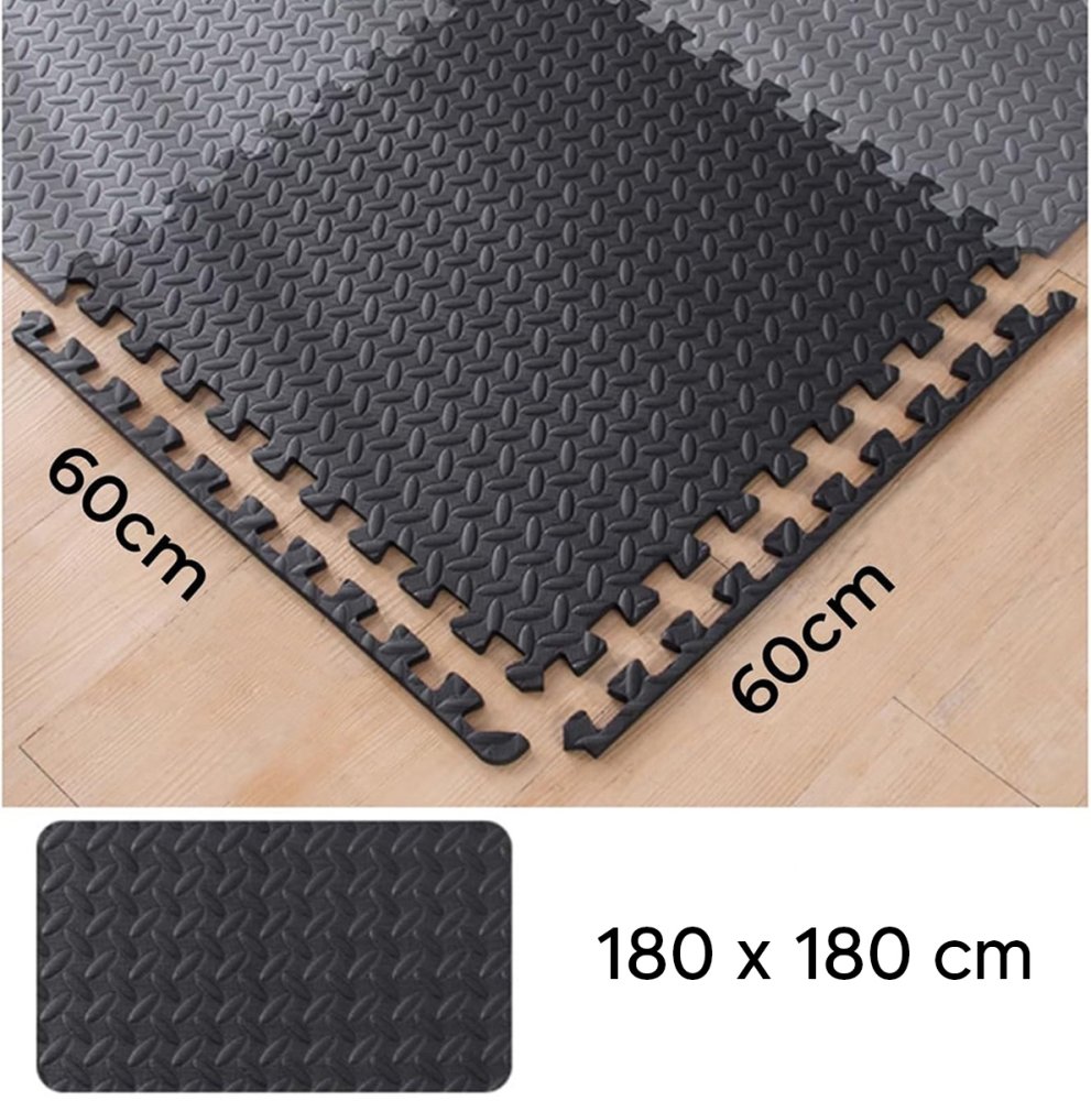 Пазловый коврик для фитнеса 60x60 см с краями, 9 шт., разноцветный (1)