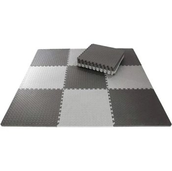 Пазловый коврик для тренировок 60x60 см, серо-черный