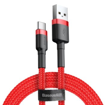 Baseus Cafule USB to USB Type C Data Charging Cable 3A 1m, Red+Black | Провод для Зарядки Передачи Данных