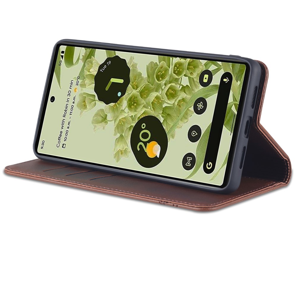 Google Pixel 6 Pro AZNS Leather Stand Case Cover with Card Slots, Coffee | Чехол для Телефона... (1)