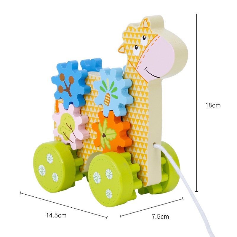 Деревянная коровка-каталка Onshine с шестеренками (2)