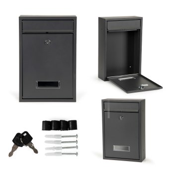 Почтовый ящик ModernHome HPB006 из оцинкованной стали, антрацит