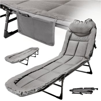 Складная туристическая кровать LUARO, легкая походная раскладушка 190x63x30см