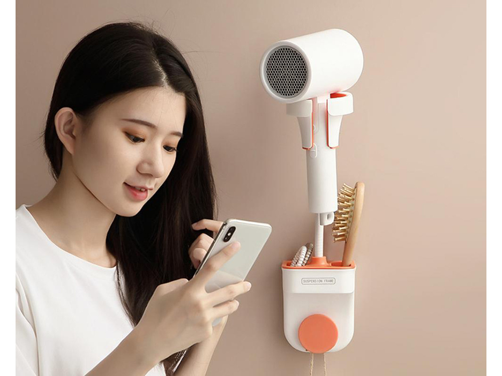 Настенный Органайзер Держатель для Фена | Hair Dryer Holder Shelf Wall Organiser (3)