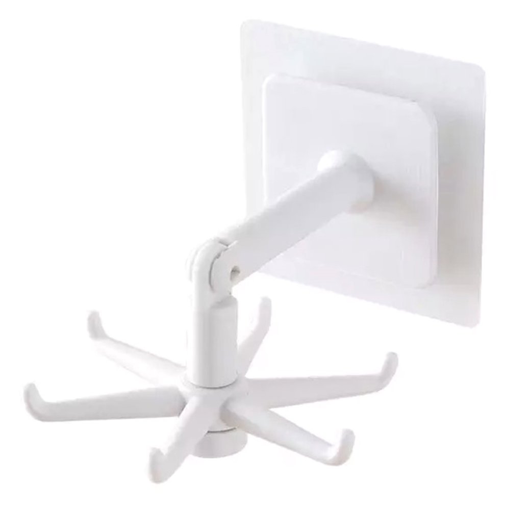 Поворотная Кухонная Вешалка с 6 Крючками, Белая | Kitchen Swivel Hanger (4)