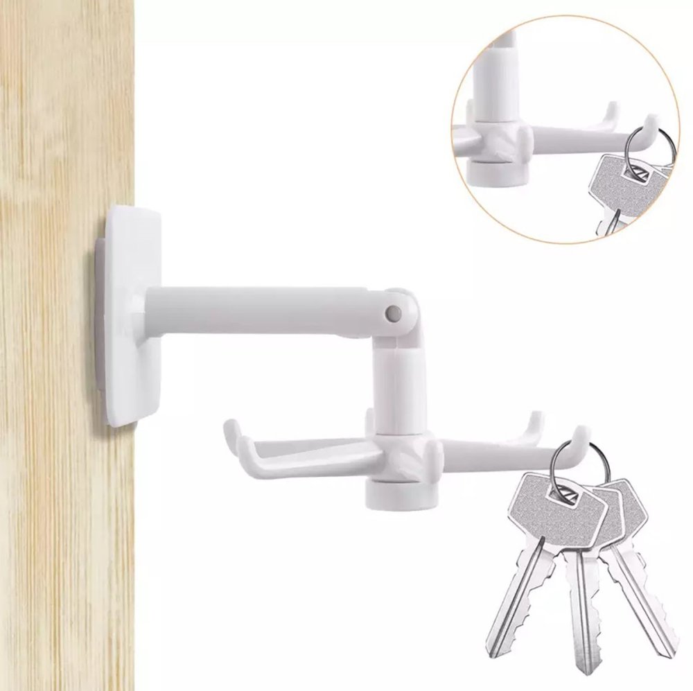 Поворотная Кухонная Вешалка с 6 Крючками, Белая | Kitchen Swivel Hanger (2)