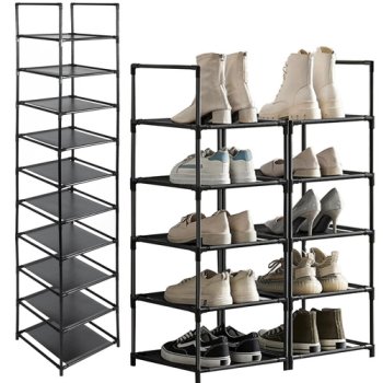 Модульная полка для обуви Ruhhy 25564, 10 ярусов, черная