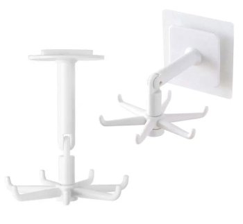 Поворотная Кухонная Вешалка с 6 Крючками, Белая | Kitchen Swivel Hanger