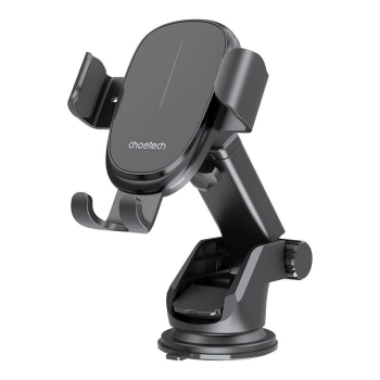Choetech T203-F Car Phone Holder with Wireless Charger 15W, Black | Автоматический Телефонный Держатель для Машины