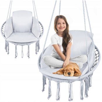 Качели «Гнездо аиста» с подушкой для сада, террасы или балкона | "Stork's Nest" Swing with Cushion