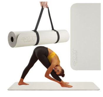 4Fizjo Коврик для йоги фитнеса упражнений TPE 180x60x0.6cm, Серо-чёрный | Foam Fitness Yoga Exercise Mat