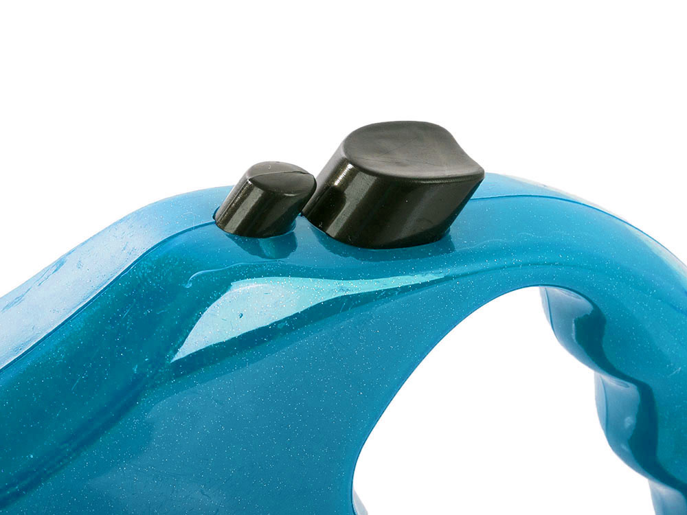 Поводок-рулетка для собак, ленточный с фиксатором 5м до 15кг, синий (2)