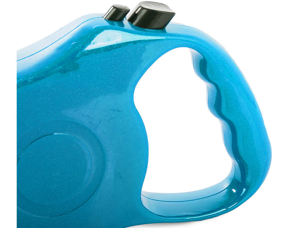 Поводок-рулетка для собак, ленточный с фиксатором 5м до 15кг, синий (3)