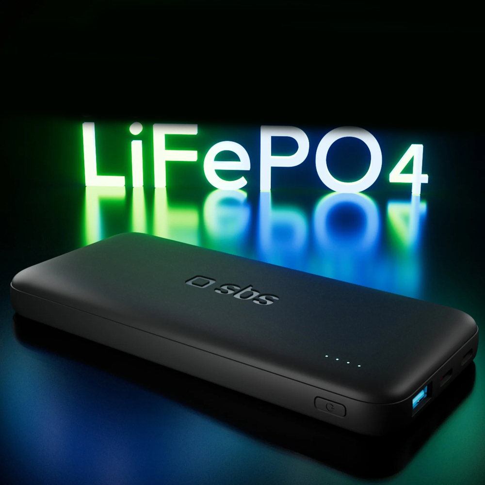 Внешний аккумулятор SBS Infinity 10000мАч 10Вт LiFePo₄ USB-A USB-C - Черный (0)