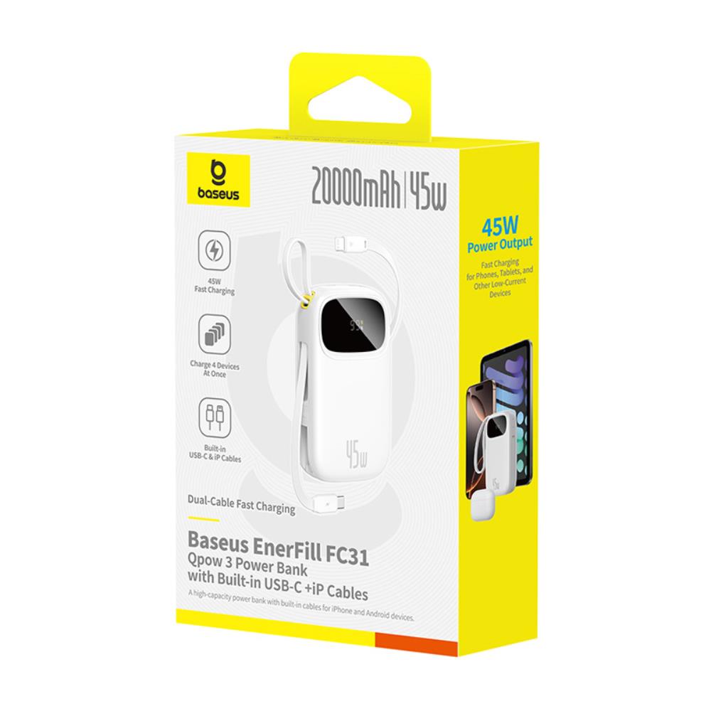 Baseus EnerFill FC31 20000мАч 45Вт внешний аккумулятор с цифровым дисплеем и 2... (1)