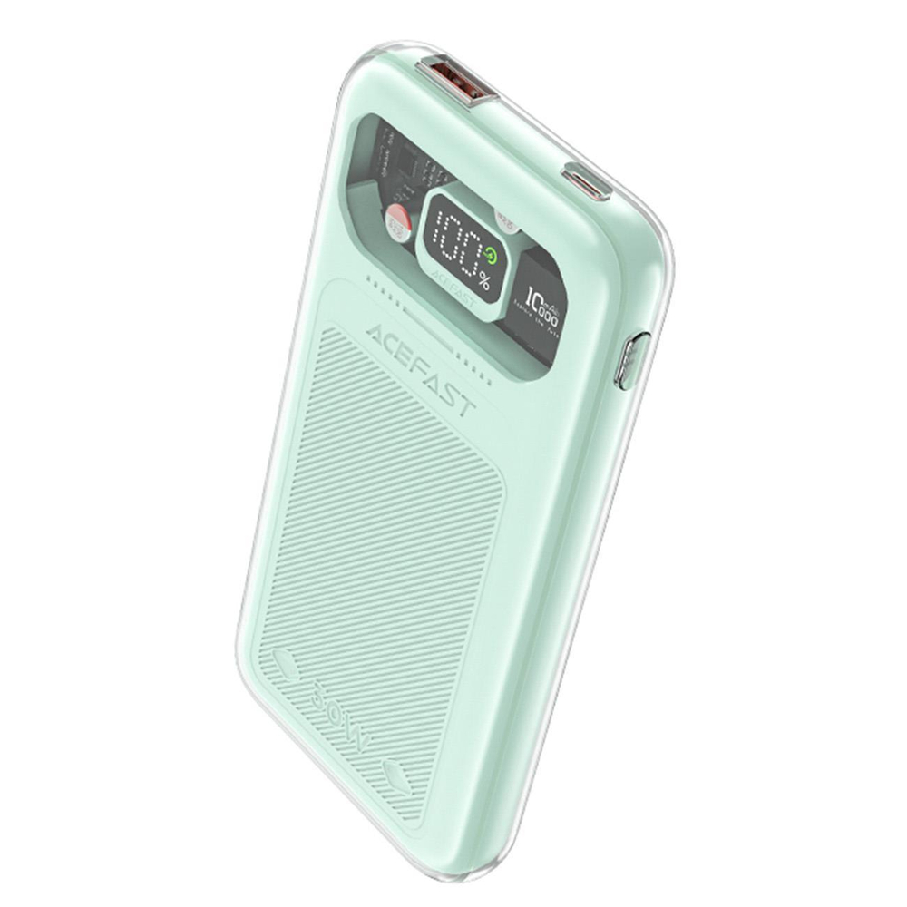 Acefast Sparkling Series Power Bank with LCD Display 10000mAh, 30W, Green | Портативное Зарядное... (0)