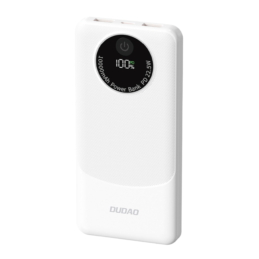 Внешний аккумулятор Dudao K12 10000мАч PD22.5W USB-A, USB-C - белый