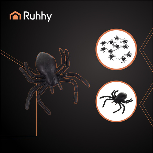 Декоративные пластиковые пауки для Хэллоуина, 10 шт., Ruhhy 26028 (3)