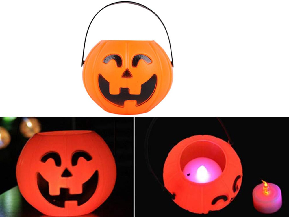 Ведро для Конфет на Хэллоуин Тыква, 15см x 13см | Halloween Candy Bucket (2)
