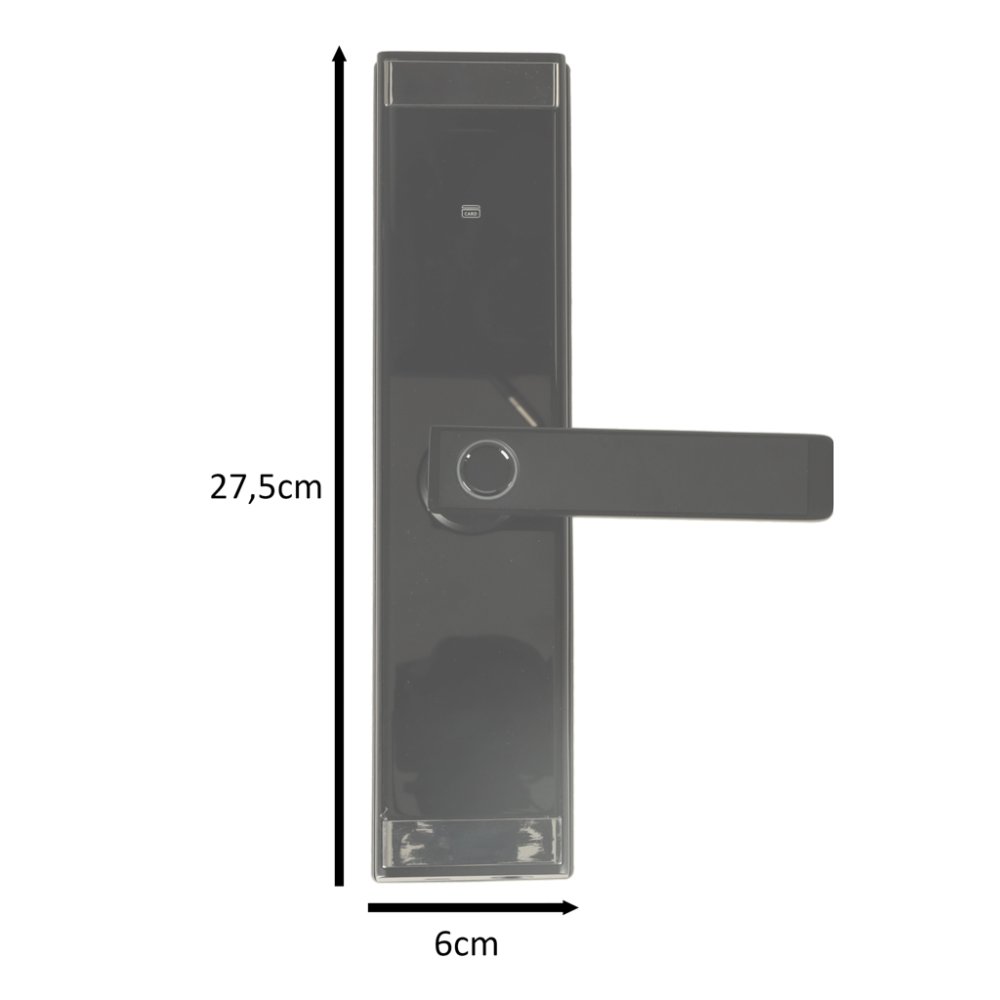 Умный замок-ручка с отпечатком пальца, кодом и Bluetooth, черный (2)