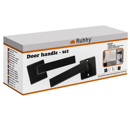 Межкомнатная дверная ручка Ruhhy 21937, черная матовая (0)