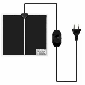 Нагревательный Коврик 14W 28x28 см, Чёрный | Heating Mat Pad