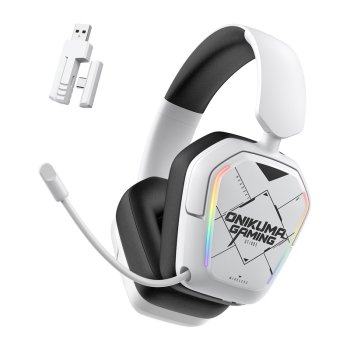 Беспроводные игровые наушники ONIKUMA GT883 Белые RGB