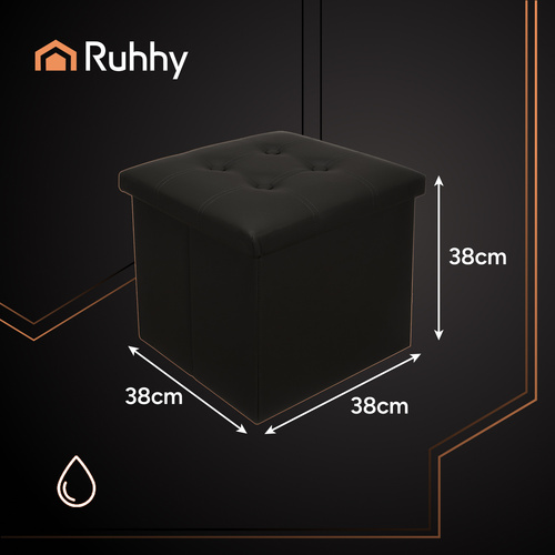 Складной пуф с ящиком для хранения Ruhhy 25779, черный (0)