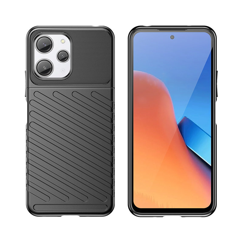 Xiaomi Redmi 12 / Poco M6 Pro 5G Thunder Series TPU Mobile Phone Cover Case, Black | Чехол Кейс Кабура... (1)