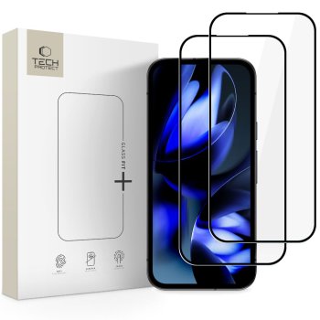 Защитное стекло Tech-Protect Glass Fit+ 2 шт. для Google Pixel 9A / 20A – чёрное