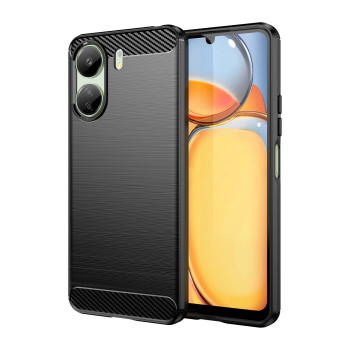 Xiaomi Redmi 13C 4G / 13C 5G / Poco 65 Carbon Fiber TPU Protective Case Cover, Black | Чехол Обложка...