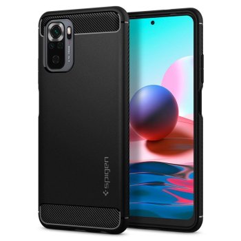 Xiaomi Redmi Note 10 4G / 10S Spigen Rugged Armor Case Cover, Black | Чехол Кейс Бампер Обложка...