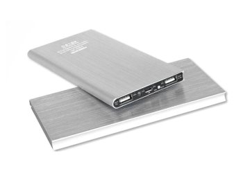Внешний аккумулятор серебрянный 20000mAh Power Bank Slim Aluminium Silver
