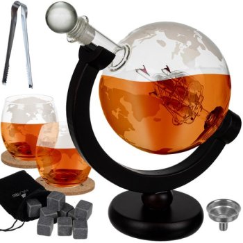 Подарочный Набор Графин и Бокалы для Виски Глобус, 850 мл | Gift Set Decanter and Whiskey Glasses Globe