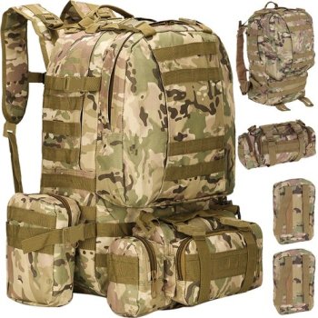 Тактический военный рюкзак 45 л камуфляж с системой MOLLE