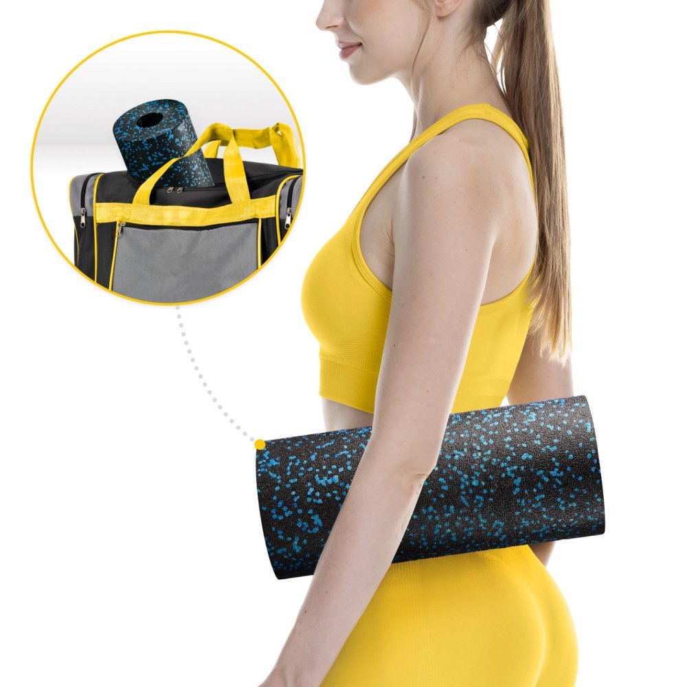 Массажный ролик из пены EPP 4FIZJO 33 см, черно-синий (1)