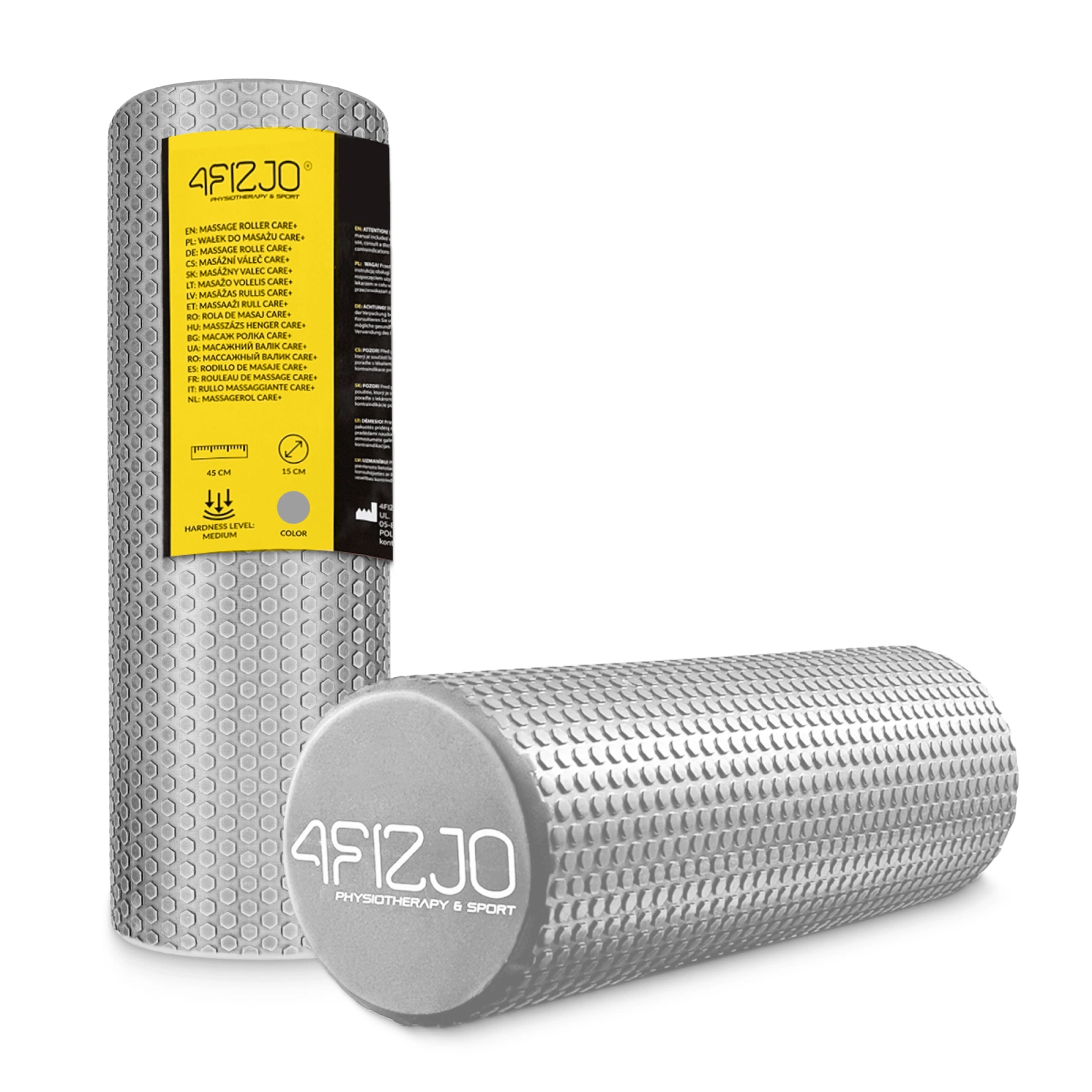 Массажный ролик с выступами CARE+ 45 см, серый