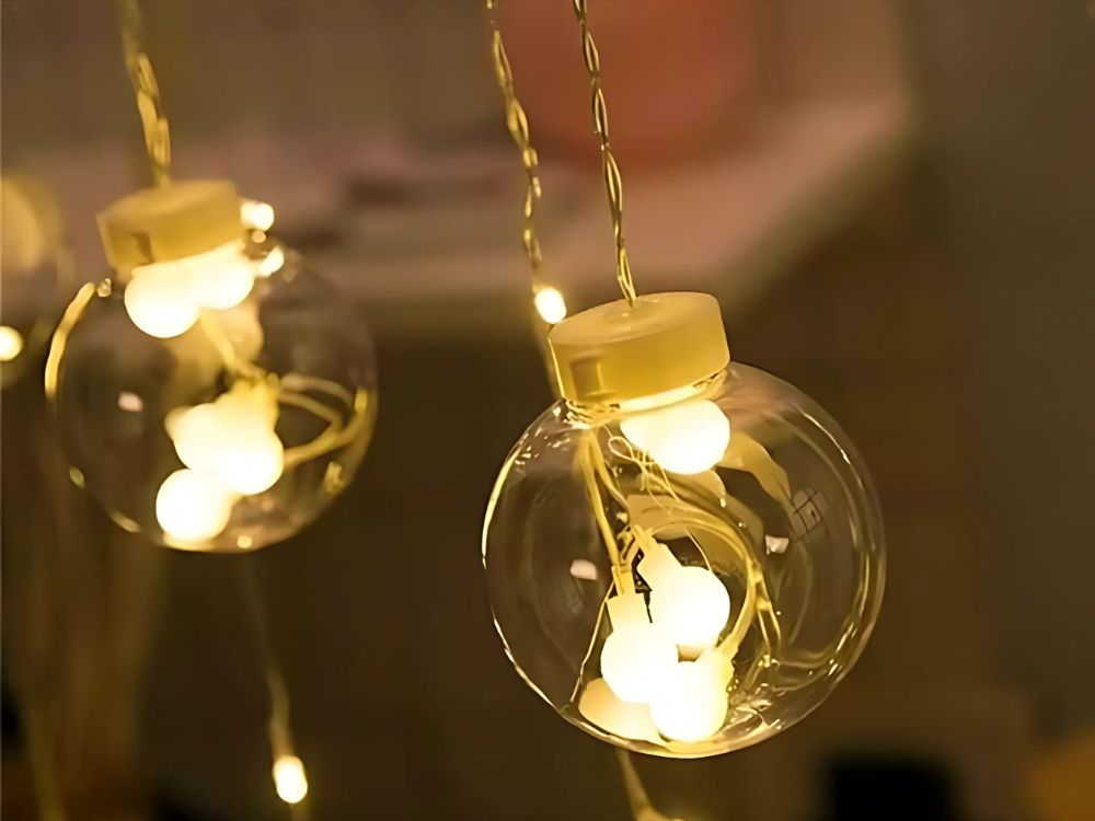 Рождественская Гирлянда, Занавес, Лампочки, 138 LED, IP44, Теплый Белый (6)