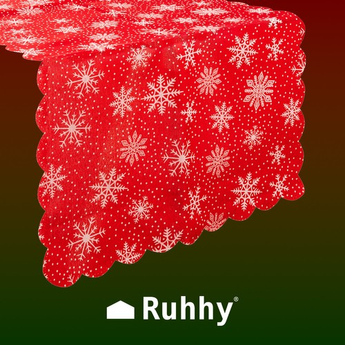 Рождественская дорожка на стол со снежинками 220x35 см Ruhhy 22789,... (0)