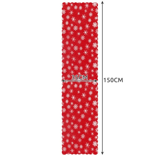Рождественская дорожка на стол 150x35 см Ruhhy 22788, красная (1)