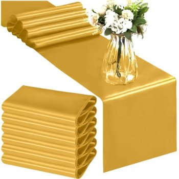 Атласная дорожка на стол Ruhhy 25065, 900x36 см, золотистая