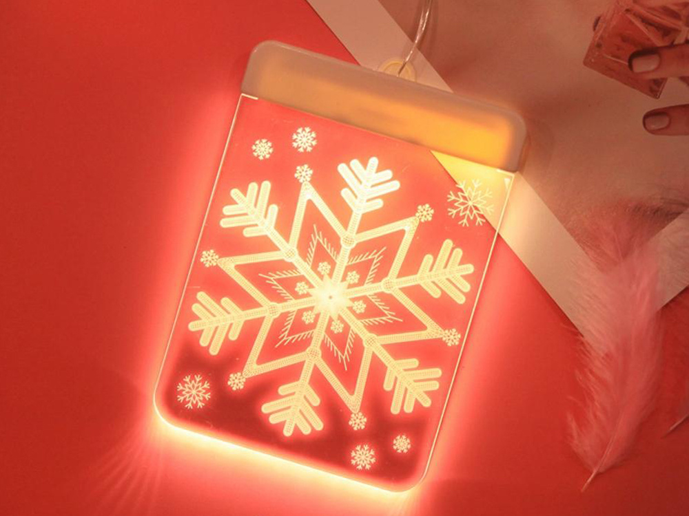 3D Рождественское LED Украшение для Окна, Снежинка (2)
