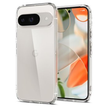 Google Pixel 9 / 9 Pro Spigen Ultra Hybrid Case Cover, Crystal Clear | Чехол Кабура Кейс Бампер для Телефона